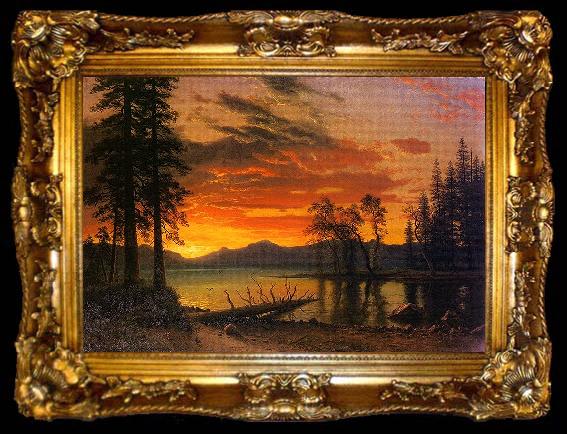 framed  Albert Bierstadt Sunset over the River, ta009-2